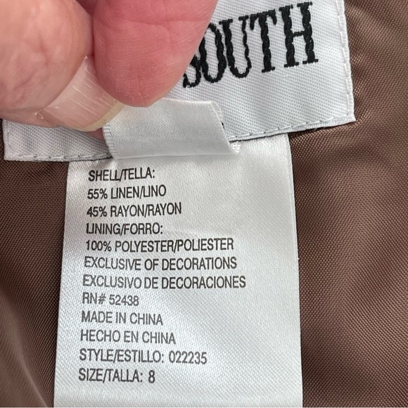 VTG Y2K Sleeveless Linen Midi Dress sequin dead stock vacation - Picture 11 of 13